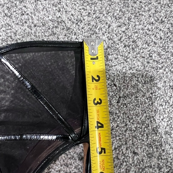 TED BAKER LONDON Taminaa Mesh Leather Peep Toe Heel Booties Black Size US 6.5 - Picture 10 of 11